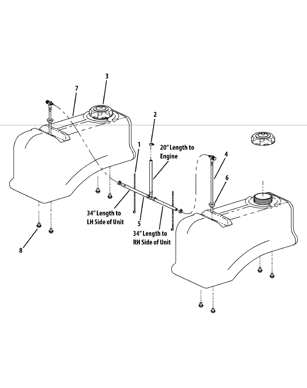 Fuel Tank Assembly Diagram and Parts List for M60-KW (53AI8CT6050-31HP-OHV)(2010) Cub Cadet Lawn Tractor